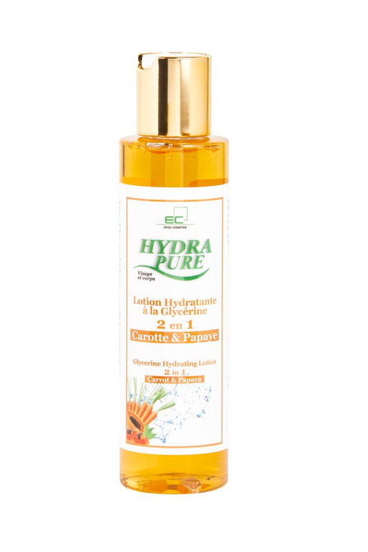 Evital Cosmetics HydraPure Glycerine Hydrating Lotion Carottes and Papaya
